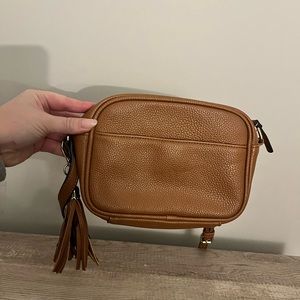 Tan mini shoulder bag